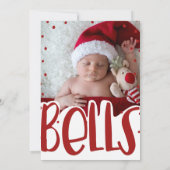 Kerstmis Foto Rode Type Vakantie Kerstliedje Kaart (Achterkant)