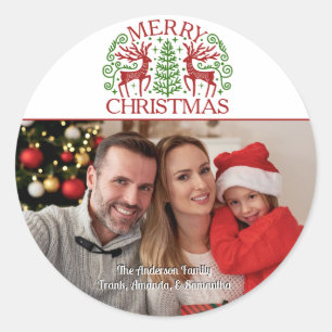 Kerstmis Foto Ronde Sticker