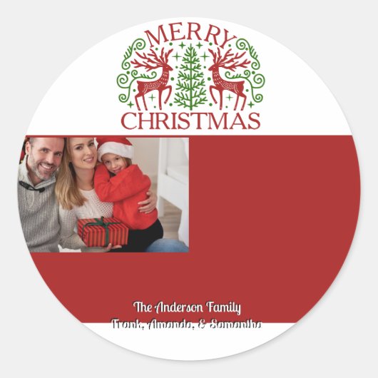 Kerstmis Foto Ronde Sticker (Voorkant)