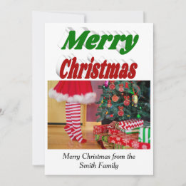 Kerstmis foto rood groene typografie feestdagenkaart