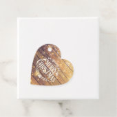 Kerstmis Foto Rustiek Hout Sneeuwvlokken Bedankjes Labels (In situ)