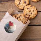 Kerstmis Foto Script Sjabloon  Ronde Sticker
