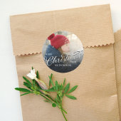 Kerstmis Foto Script Sjabloon  Ronde Sticker
