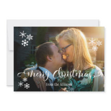 Kerstmis Foto & Sneeuwvlokken Bewerkbare Kleur