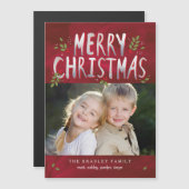 Kerstmis Foto Vakantie Dunne Magnetische Kaart (Voorkant / Achterkant)