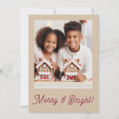 Kerstmis foto vakantie Kerstmis Merry & Bright ger Feestdagenkaart (Voorkant)