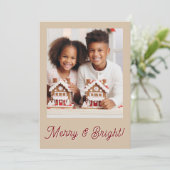 Kerstmis foto vakantie Kerstmis Merry & Bright ger Feestdagenkaart (Staand voorkant)