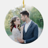 Kerstmis Foto van Floral Wedding Couple Keramisch Ornament (Achterkant)