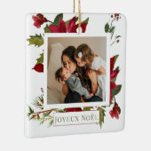 Kerstmis: Foto van Joyeux Noël Holiday Keramisch Ornament (Rechts)