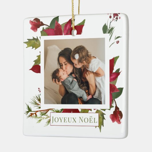 Kerstmis: Foto van Joyeux Noël Holiday Keramisch Ornament (Links)
