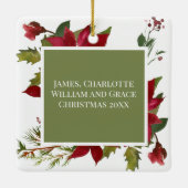 Kerstmis: Foto van Joyeux Noël Holiday Keramisch Ornament (Achterkant)