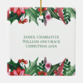 Kerstmis: Foto van Joyeux Noël Holiday Keramisch Ornament (Achterkant)