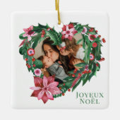 Kerstmis: Foto van Joyeux Noël Holiday Keramisch Ornament (Voorkant)