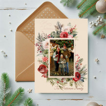 Kerstmis Foto Waterverf Bloemstuk