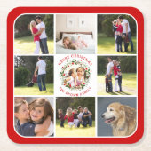 Kerstmis, fotocollage met negen foto's kartonnen onderzetters (Voorkant)