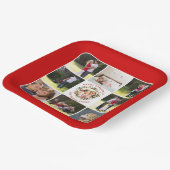 Kerstmis, fotocollage met negen foto's papieren bordje (Gebogen)