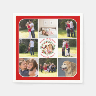 Kerstmis, fotocollage met negen foto's servet