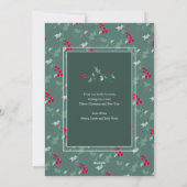 Kerstmis fotokaart groene rode bessen Kerstmis Feestdagenkaart (Achterkant)
