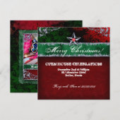 Kerstmis  fotokaart Star Red Green Kaart (Voorkant / Achterkant)