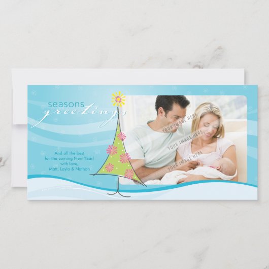 KERSTMIS FOTOKAART :: wonderlijke kerstboom 1L Feestdagenkaart (Voorkant)