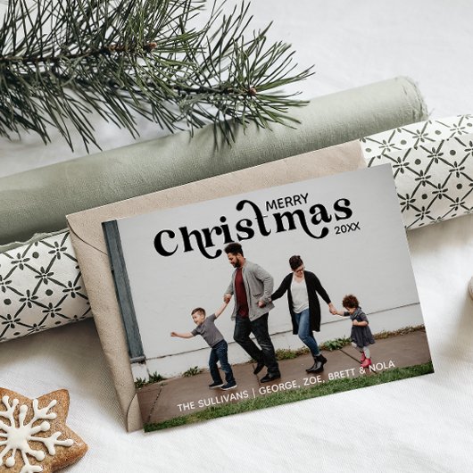 Kerstmis Fotokaart | Zwart Kaart