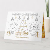 Kerstmis Fotonaam Custom Kleurplezier Uniek Kaart (Voorkant)