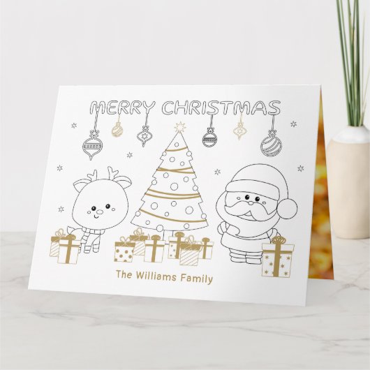 Kerstmis Fotonaam Custom Kleurplezier Uniek Kaart (Voorkant)