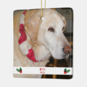 Kerstmis foto's: rood en wit keramisch ornament (Links)