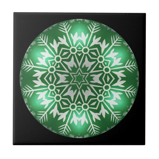 Kerstmis Fractal Design ~ Kaleidoscoop ~ * ~ Tegeltje (Voorkant)
