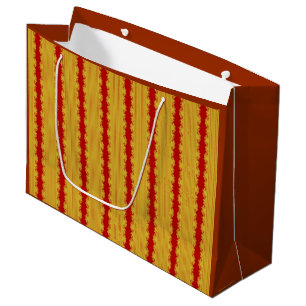 Kerstmis Fractal Goud en Rode Strepen Cadeautas