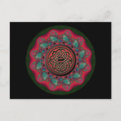 Kerstmis Fractal Zwart Metaal Keltisch Knoop  Feestdagenkaart (Voorkant)