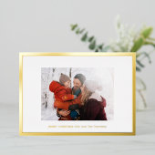 Kerstmis frame minimaal goud folie feestdagenkaart (Staand Voorkant)