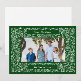 Kerstmis Frame Vakantie Groen Feestdagenkaart