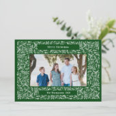 Kerstmis Frame Vakantie Groen Feestdagenkaart (Staand voorkant)