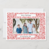 Kerstmis Frame Vakantie Rood Feestdagenkaart (Voorkant)