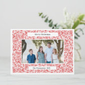 Kerstmis Frame Vakantie Rood Feestdagenkaart (Staand voorkant)