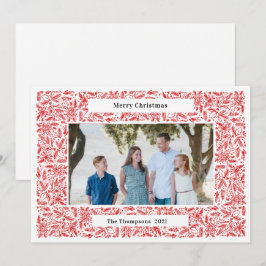 Kerstmis Frame Vakantie Rood Feestdagenkaart