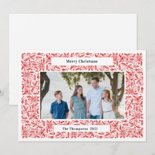 Kerstmis Frame Vakantie Rood Feestdagenkaart