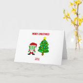 Kerstmis FrankenCheese Standaard Kaart (Gele Bloem)