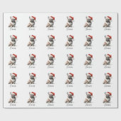 Kerstmis Franse Bull Hond Santa Hat Cadeaupapier (Vlak)