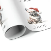 Kerstmis Franse Bull Hond Santa Hat Cadeaupapier (Rol Hoek)