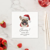 Kerstmis Franse Bulldog gepersonaliseerde proost Servet (Insitu)