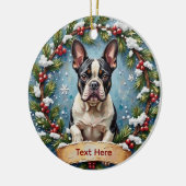 Kerstmis Franse Bulldog Keramisch Ornament (Links)