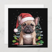 Kerstmis Franse Bulldog Liefhebber Hond Moeder Gra Feestdagenkaart (Voorkant / Achterkant)