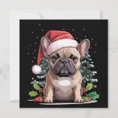Kerstmis Franse Bulldog Liefhebber Hond Moeder Gra Feestdagenkaart (Voorkant)