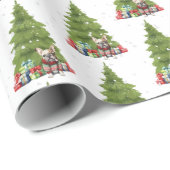 Kerstmis Franse Bulldog met geschenken Cadeaupapier (Rol Hoek)