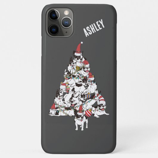 Kerstmis Franse Bulldog Puppy Kerstboom Case-Mate iPhone Case (Achterkant)