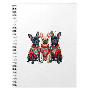 Kerstmis Franse Bulldoggen Xmas Franse Bulldog Notitieboek