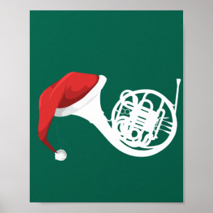 Kerstmis Franse Hoorn T-shirt - Kerstman Franse Ho Poster