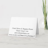 Kerstmis - Franse Hoornen & Magenta Trommels Feestdagen Kaart (Achterkant)